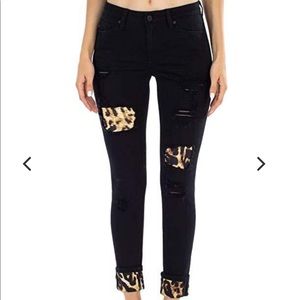 Plus Size Kan Can Leopard Ankle Skinny